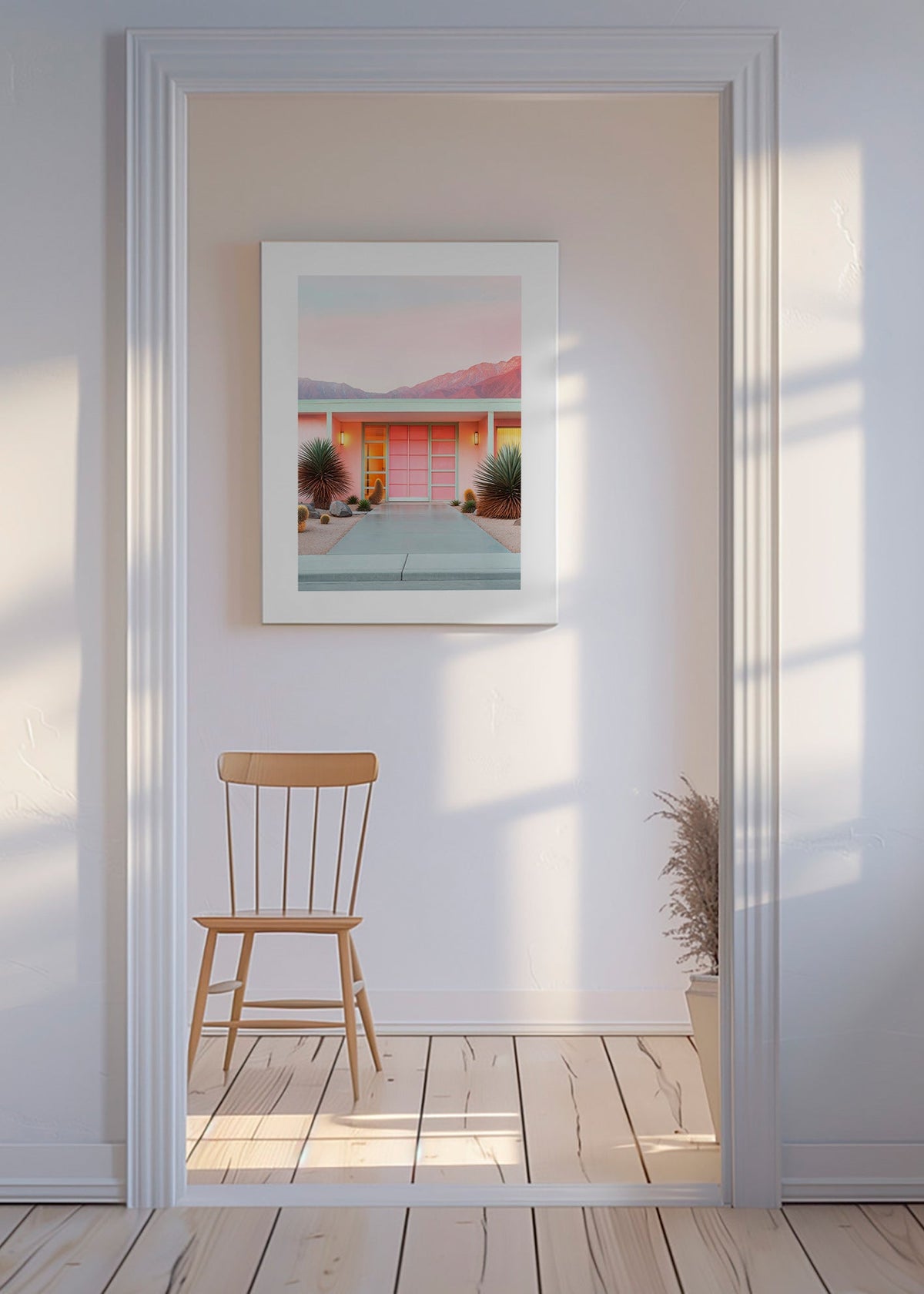 Botanischer Druck Palm Springs Rosa – Canvas
