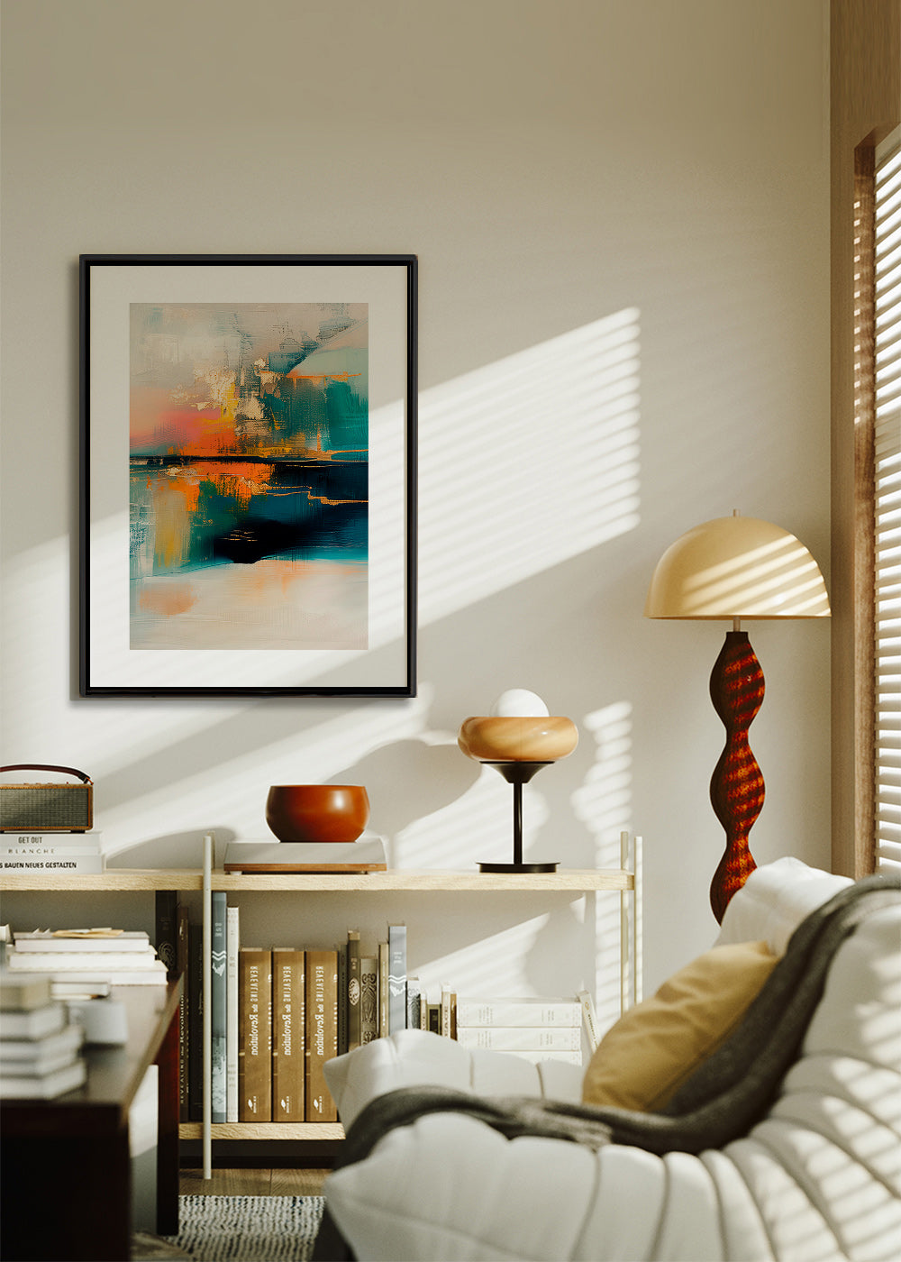 Abstract kunstwerk met waterreflecties – Canvas1