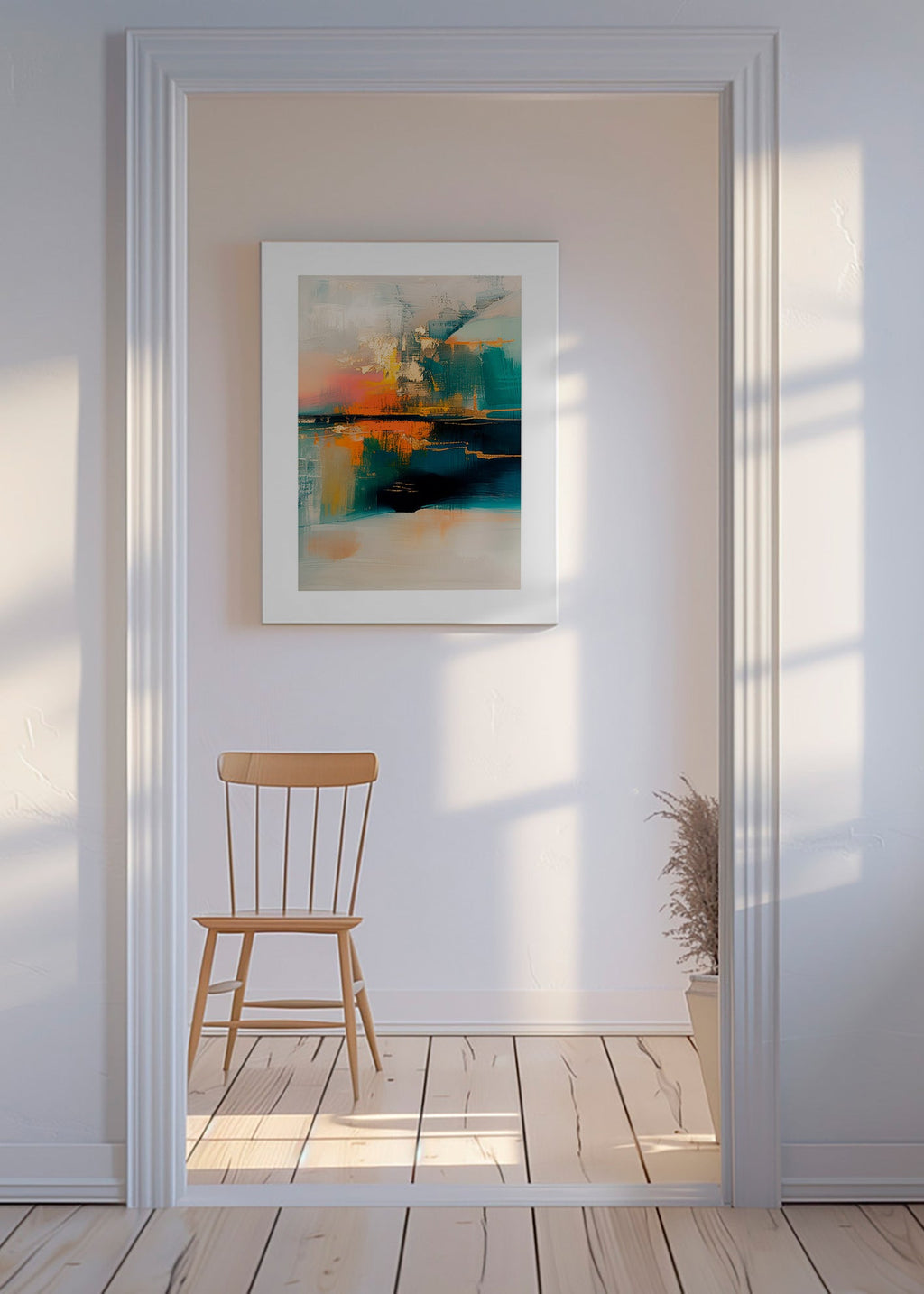 Abstract kunstwerk met waterreflecties – Canvas