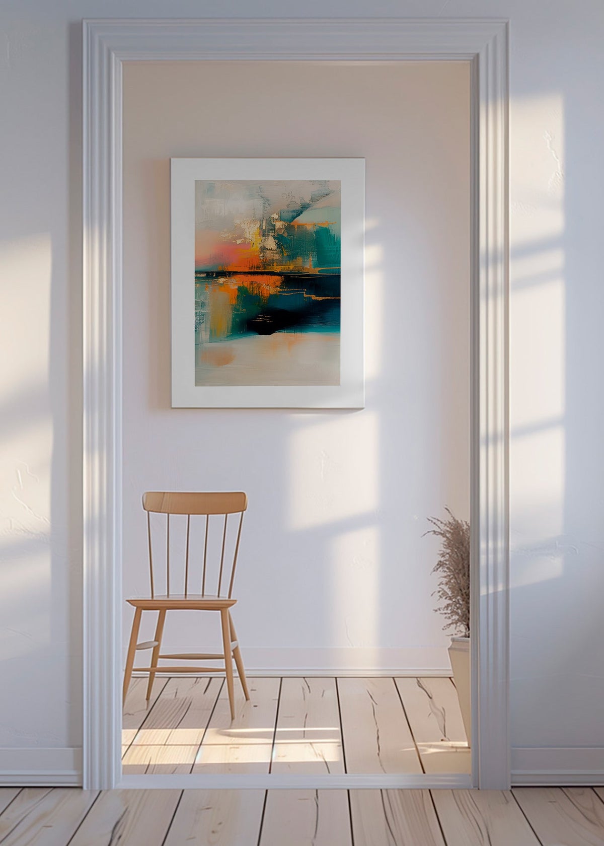 Abstract kunstwerk met waterreflecties – Canvas
