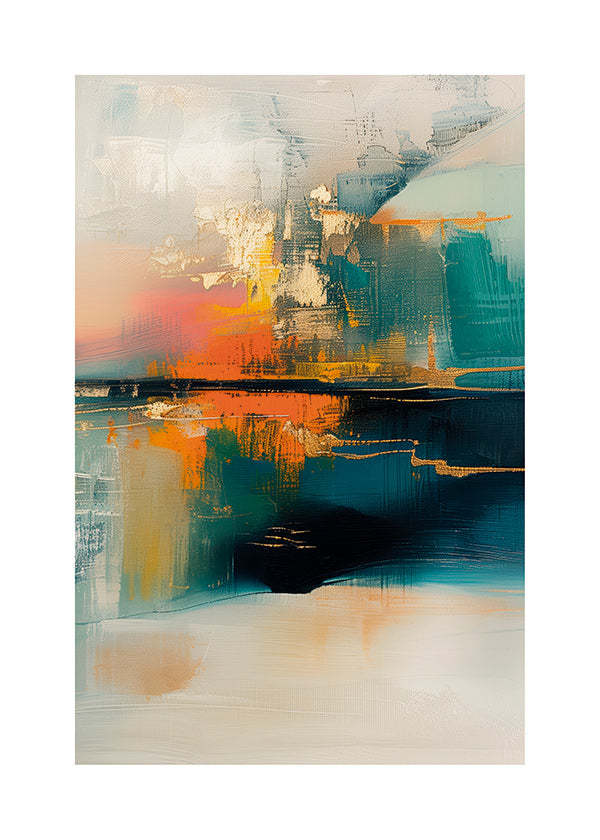 Abstract kunstwerk met waterreflecties