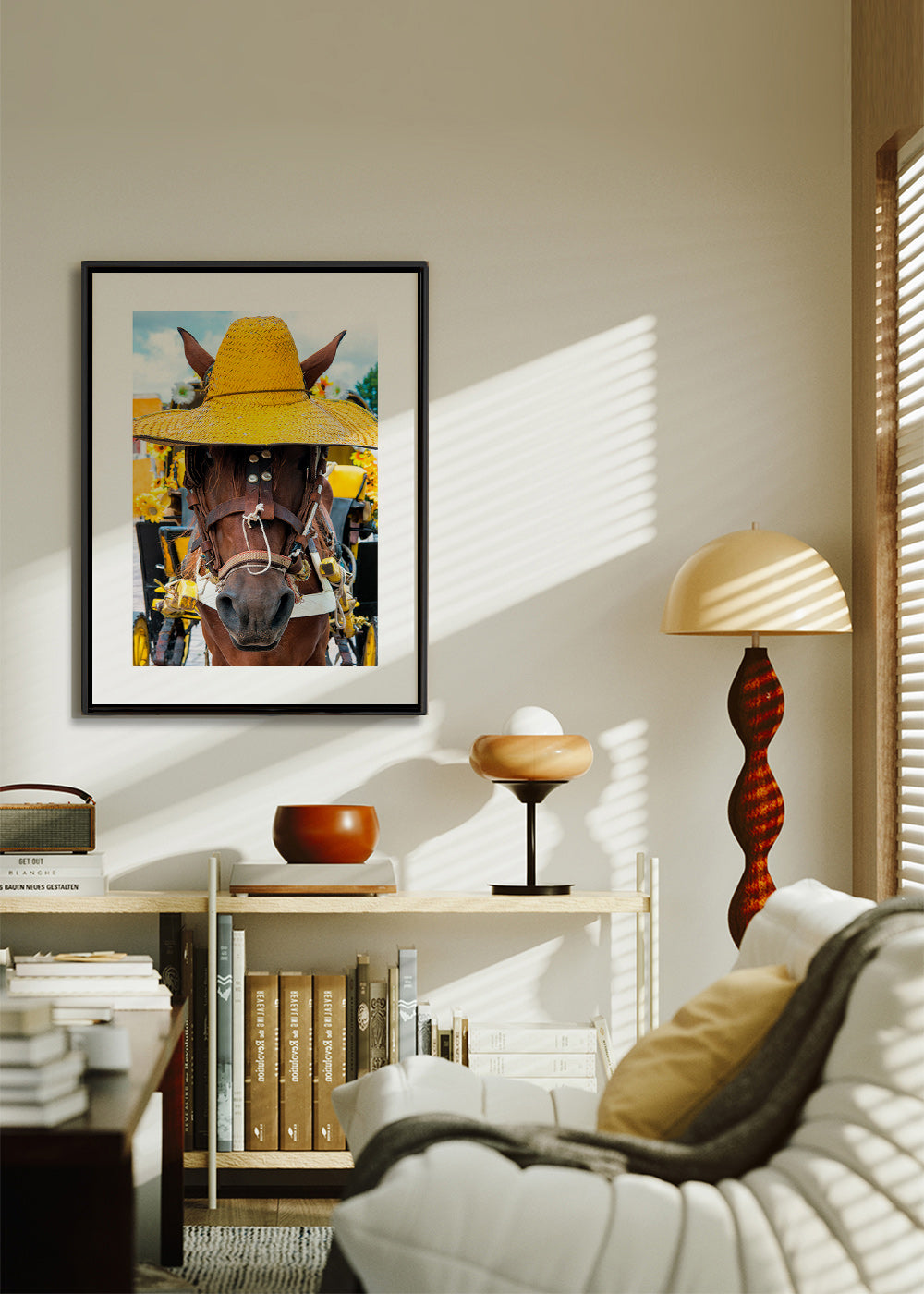 Pferd mit gelbem Hut – Canvas1