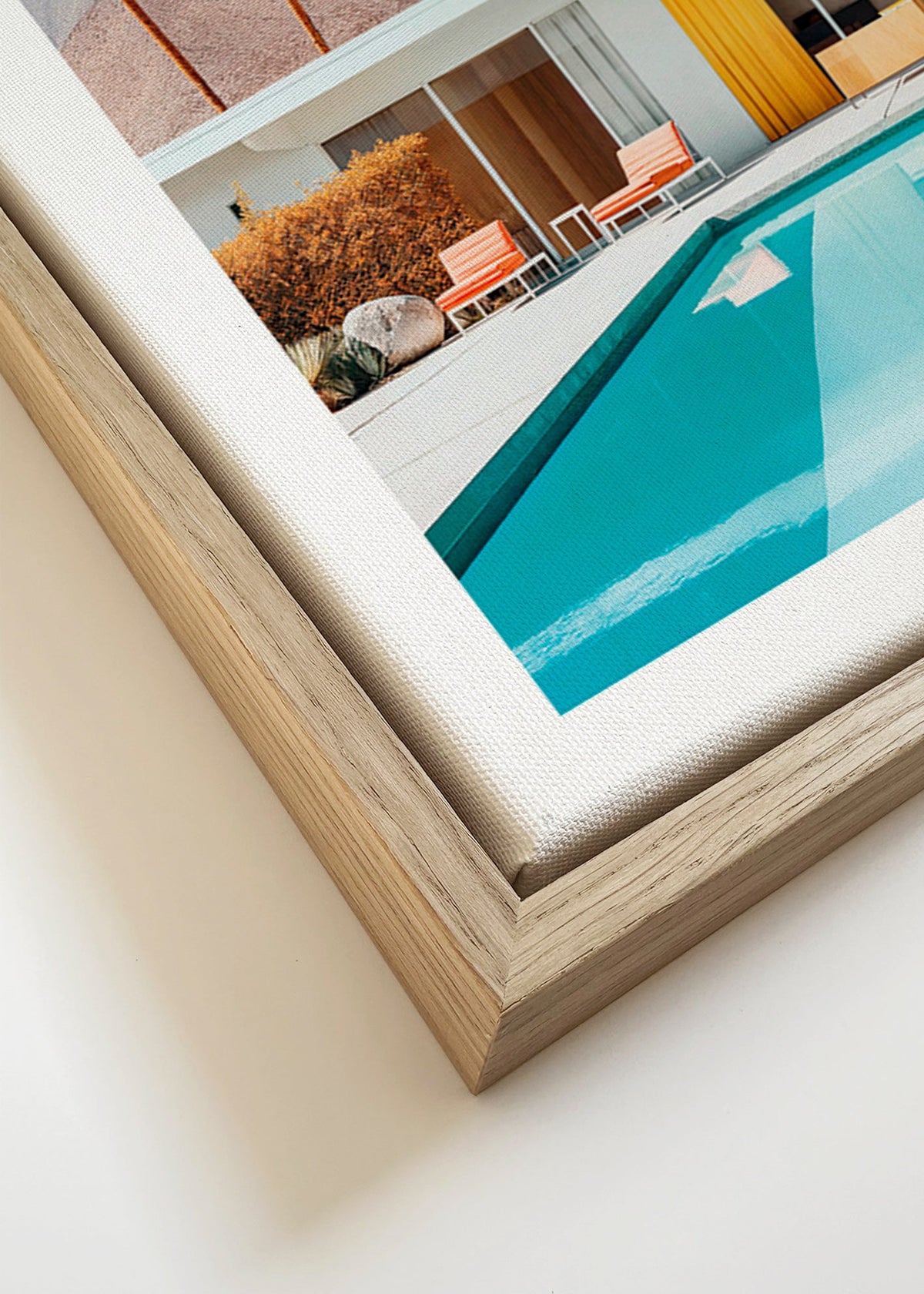 Landschaft mit Pool und Palmen – Canvas detail