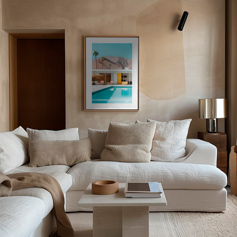 Landschaft mit Pool und Palmen – Canvas1