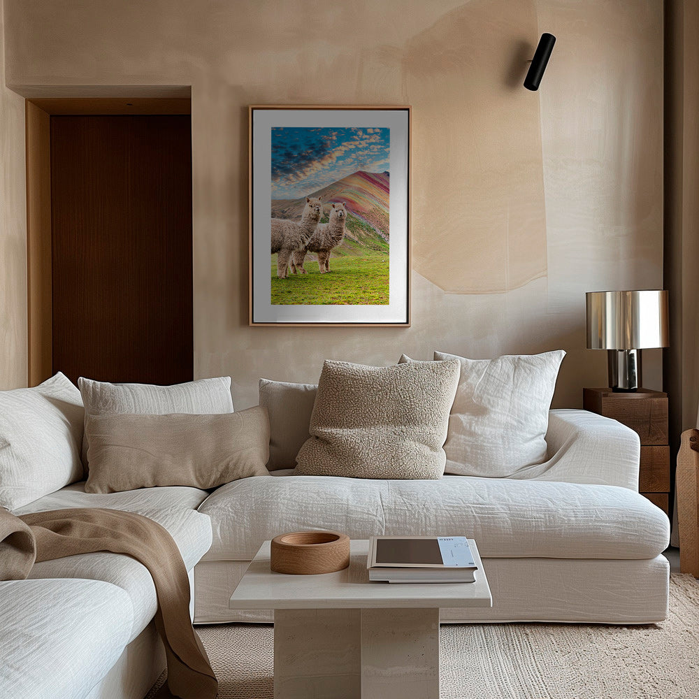 Artwork alpacas bij regenboogberg – Canvas2