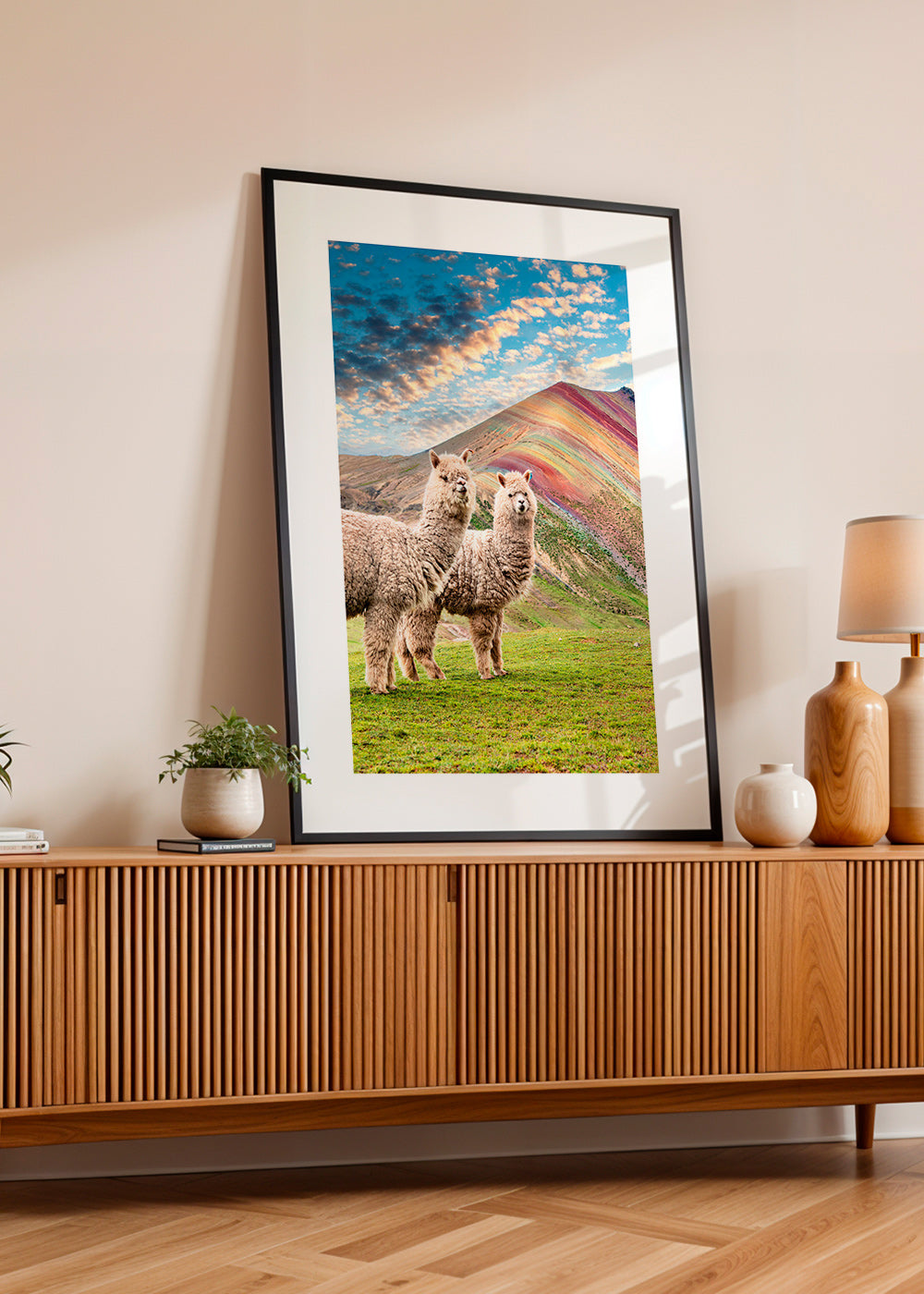 Artwork alpacas bij regenboogberg – Product2