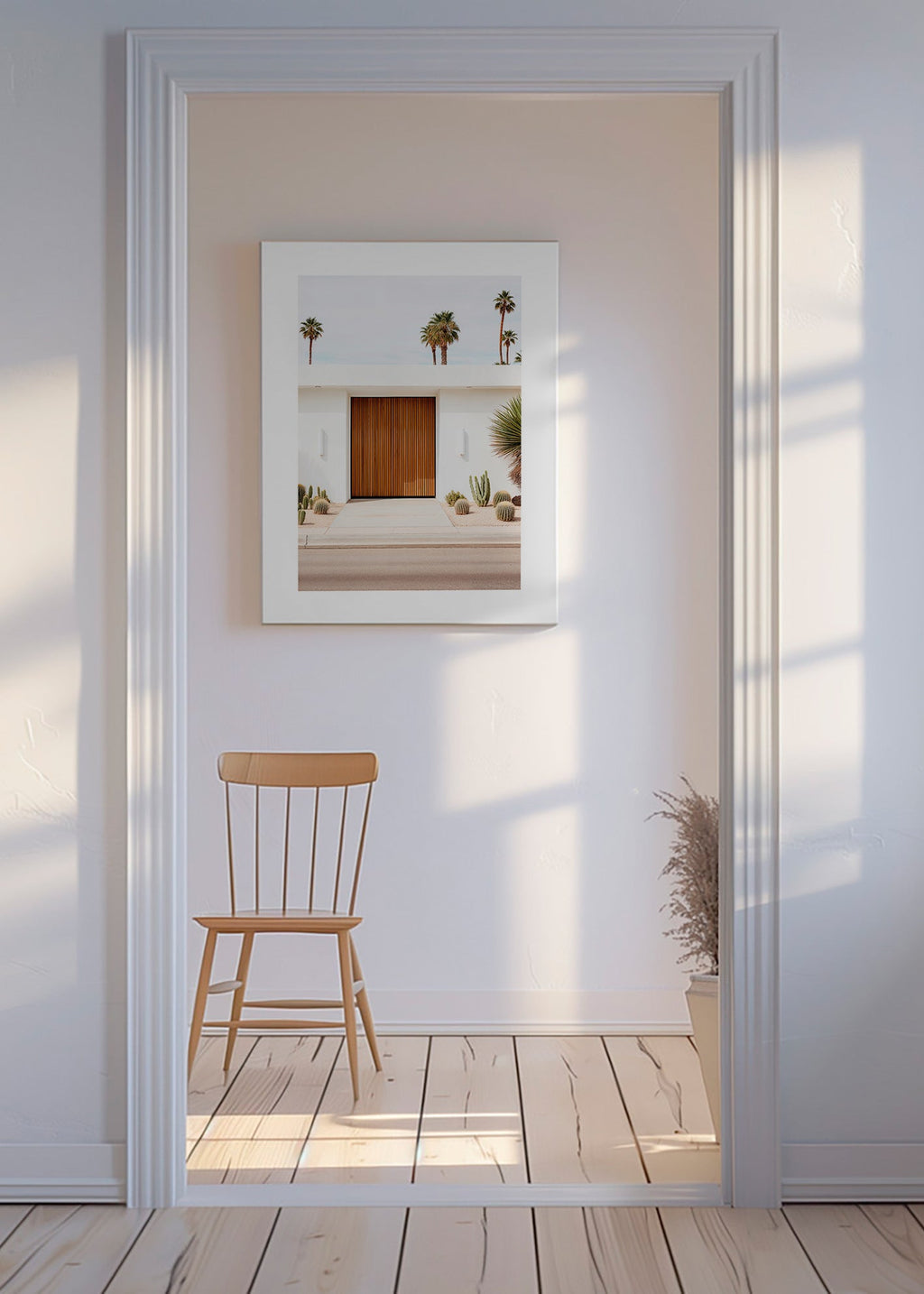 Architekturfotografie mit Lamellentür – Canvas