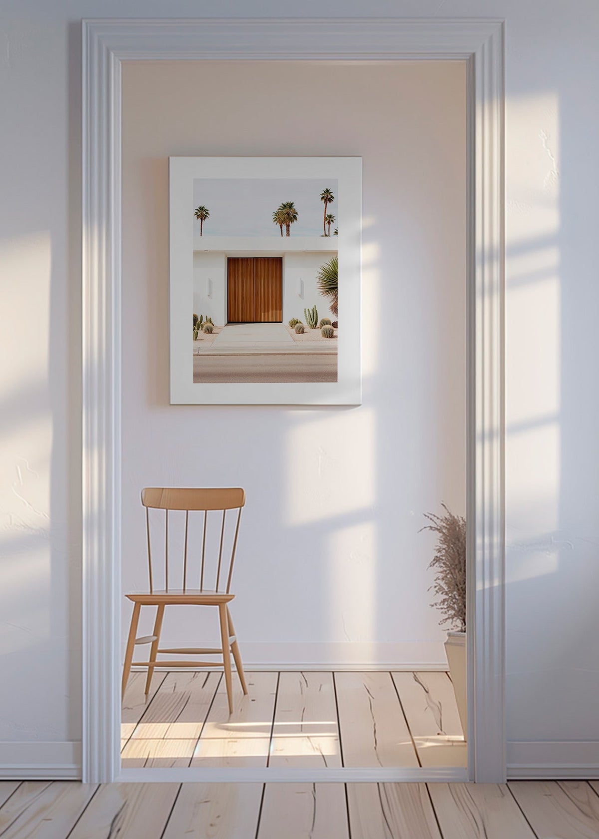 Architekturfotografie mit Lamellentür – Canvas