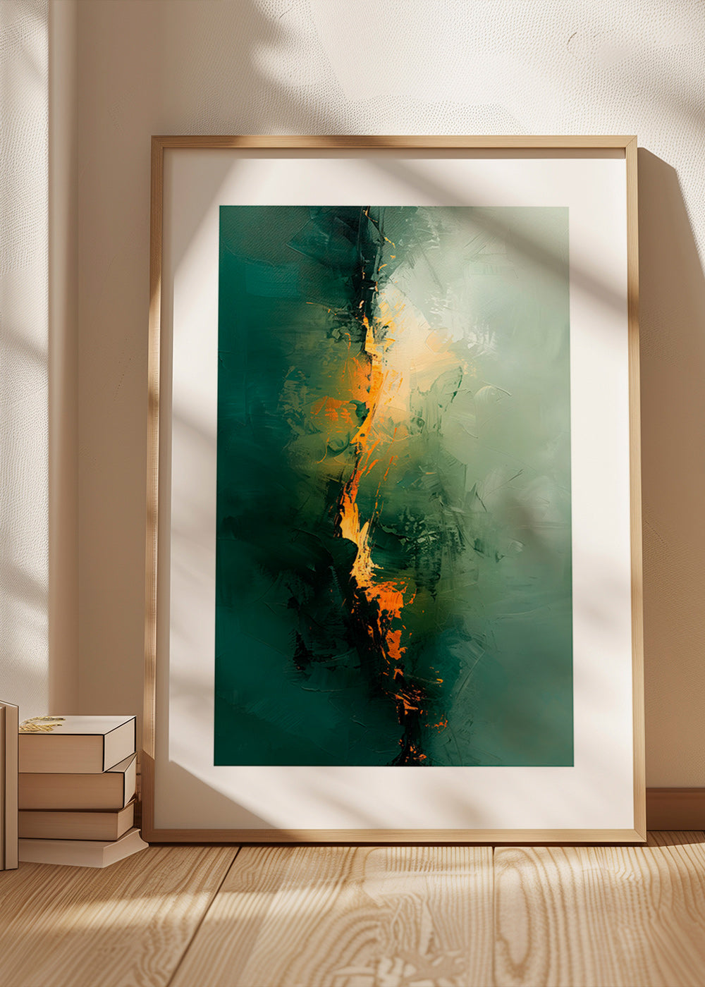 Abstract kunstwerk met verticale groene strepen – Product2