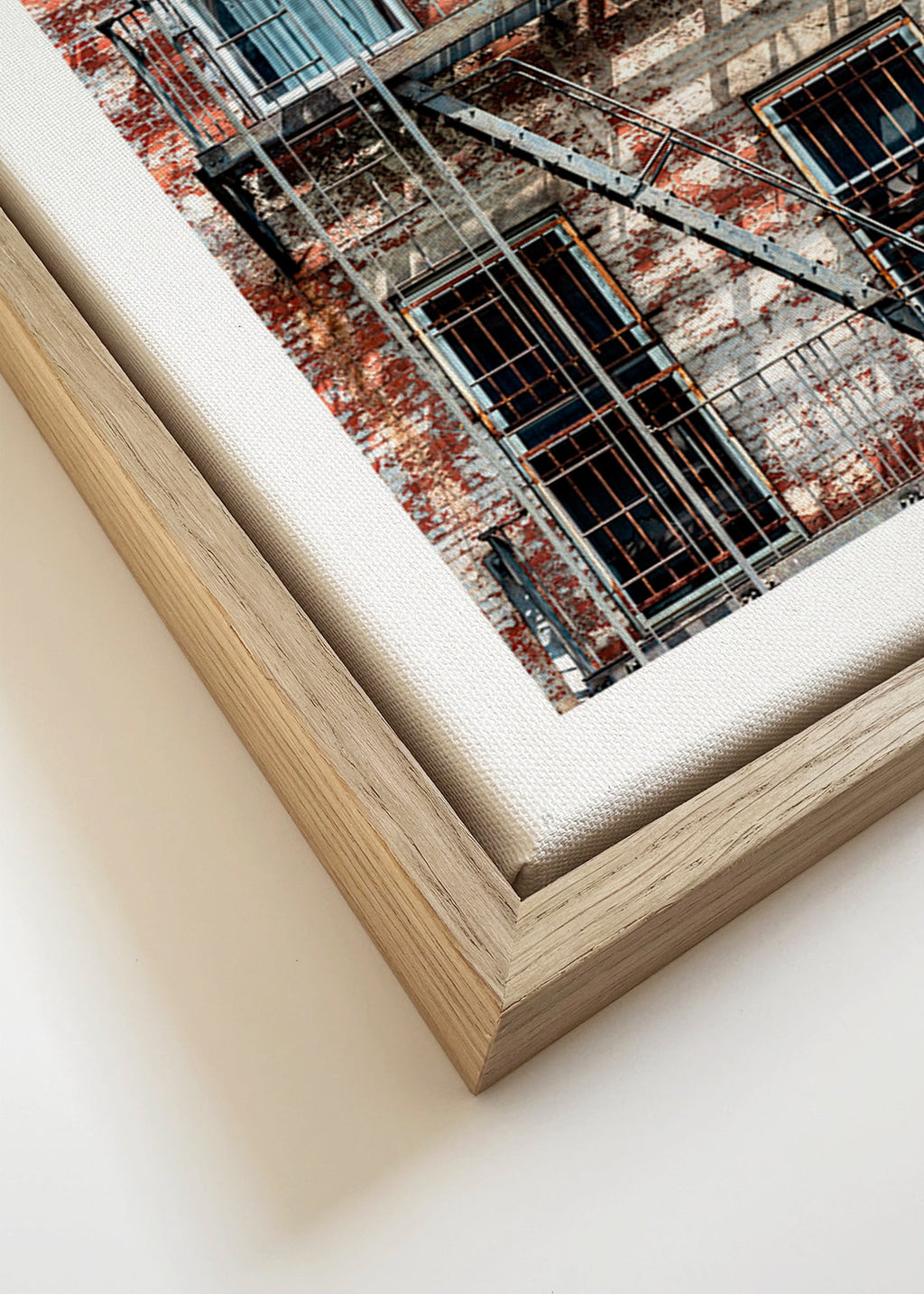 Fassadenfotografie mit Feuertreppe – Canvas detail