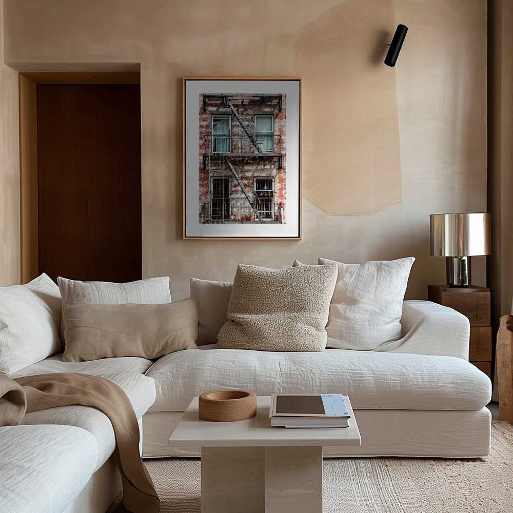 Fassadenfotografie mit Feuertreppe – Canvas2