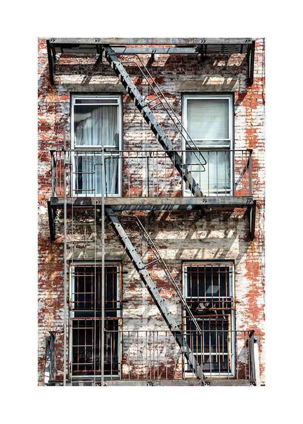 Photographie urbaine: façade avec échelle de secours