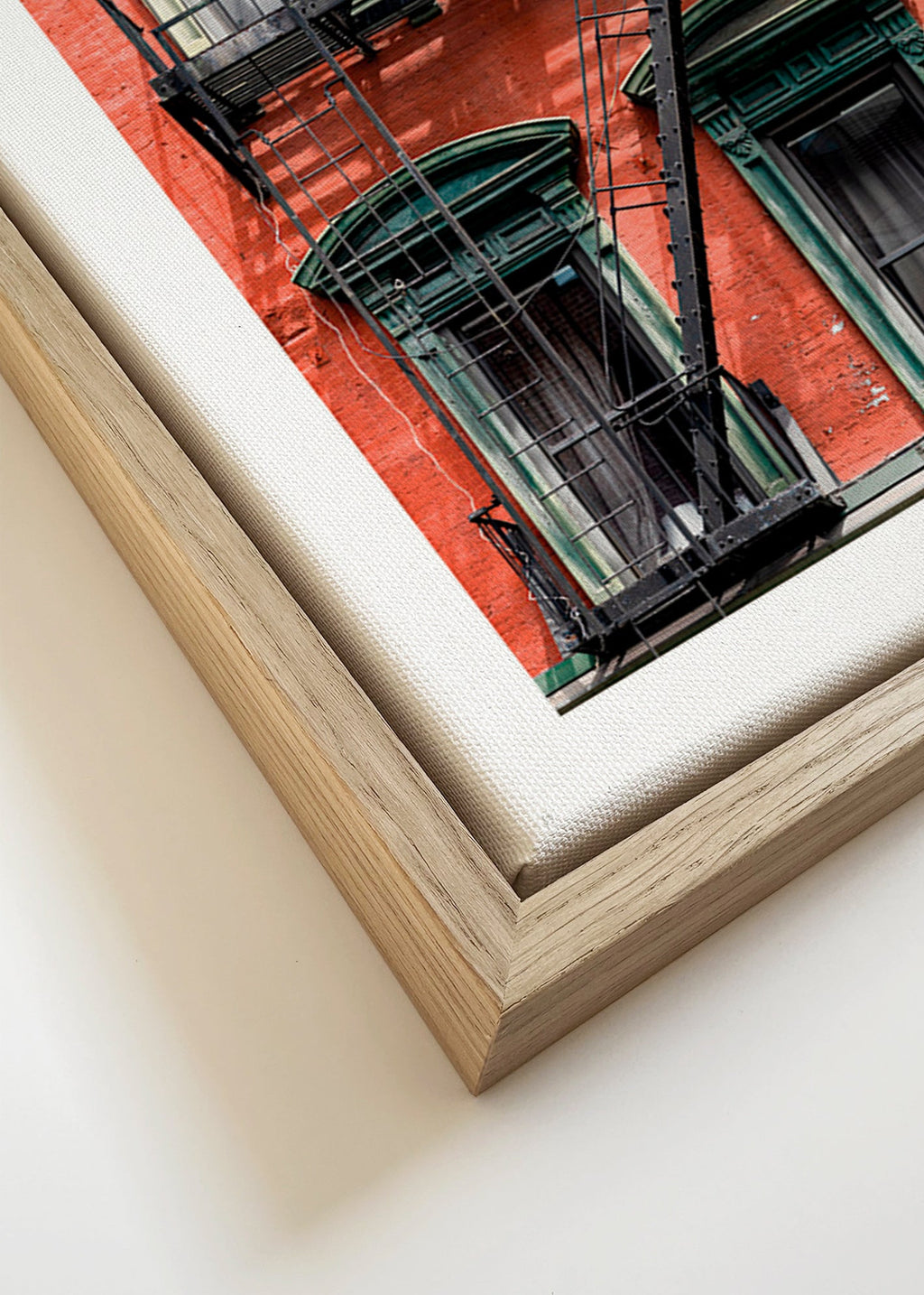 Stadsprint: NY-gevel met brandtrap – Canvas detail
