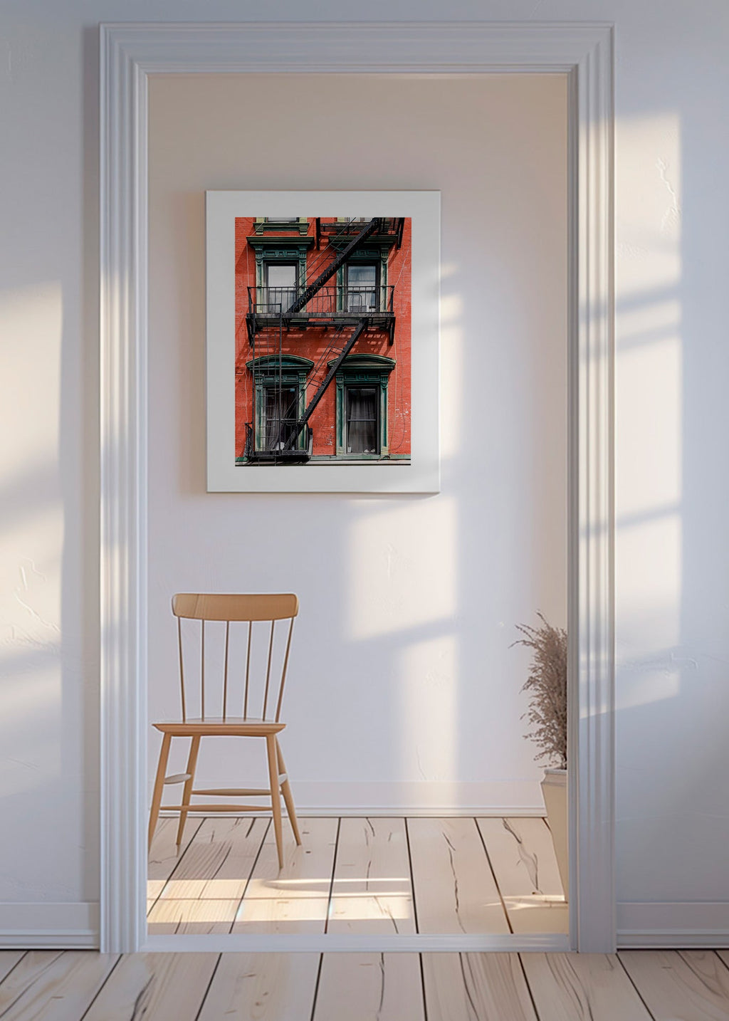 Stadsprint: NY-gevel met brandtrap – Canvas