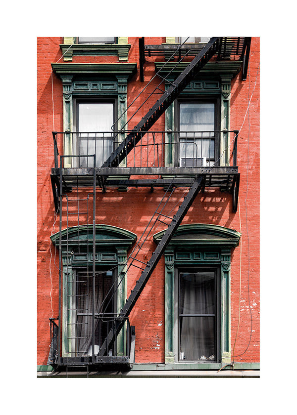 Art de ville: façade de NY avec échelle de secours