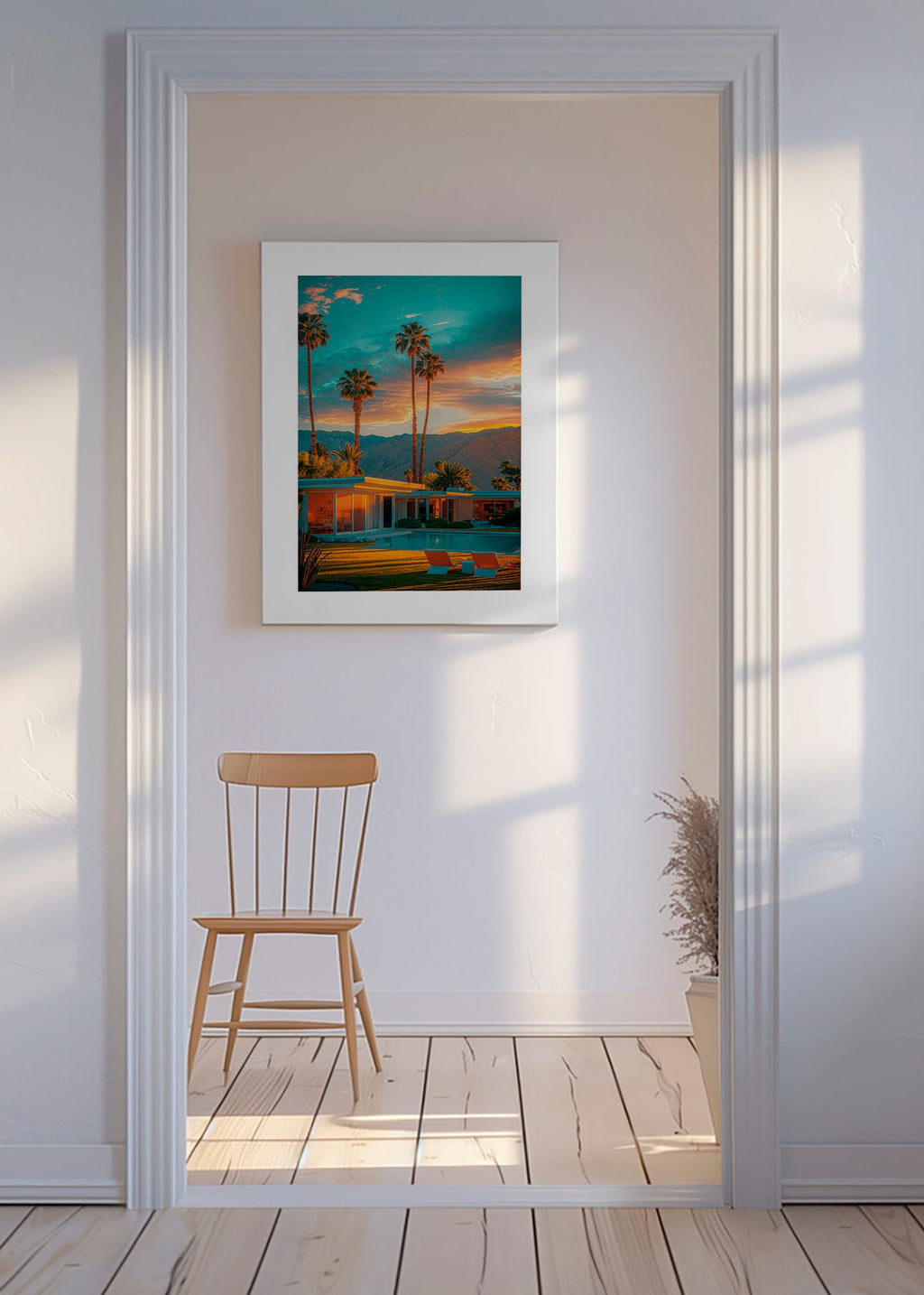 Tableau de paysage: coucher de soleil et palmiers – Canvas
