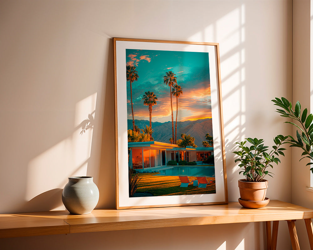 Tableau de paysage: coucher de soleil et palmiers – Product3