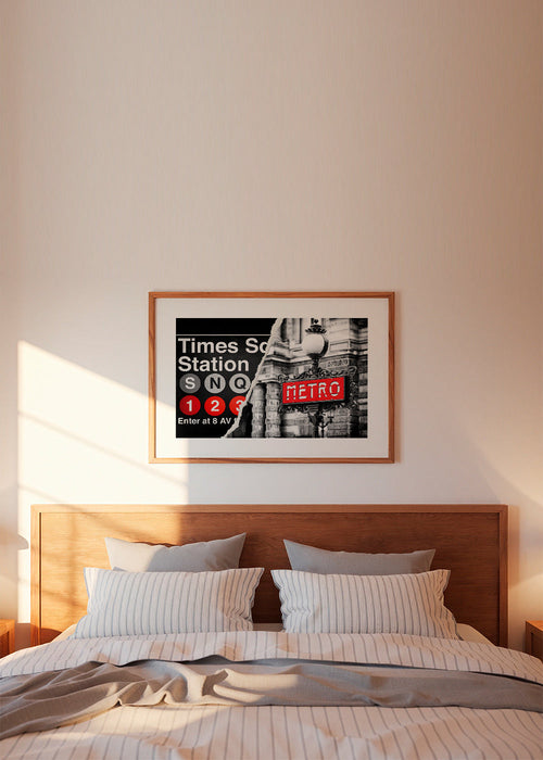Reiseplakat mit rotem Metro-Schild – Product1