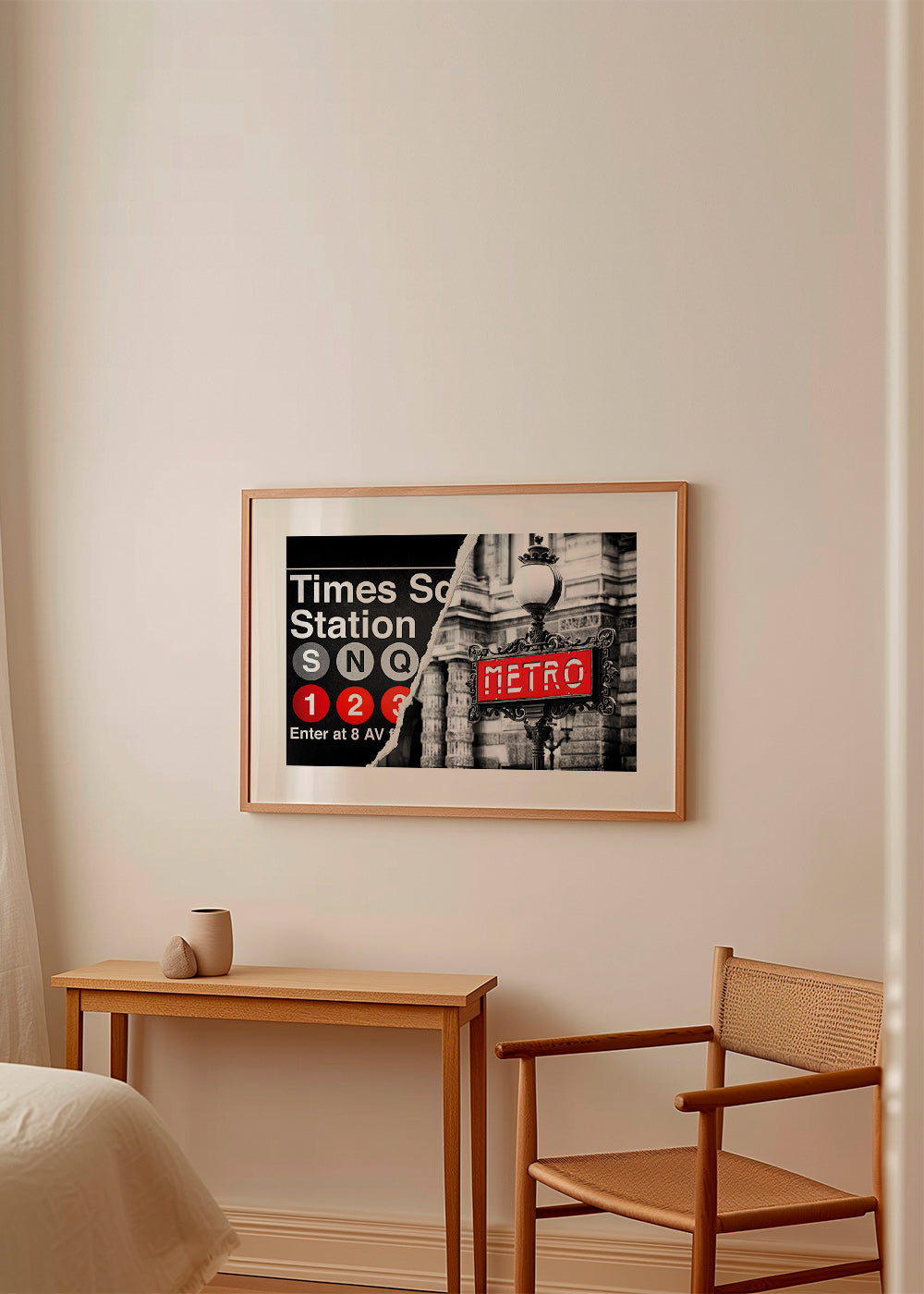 Reisposter met rood Metro-bord – Product3