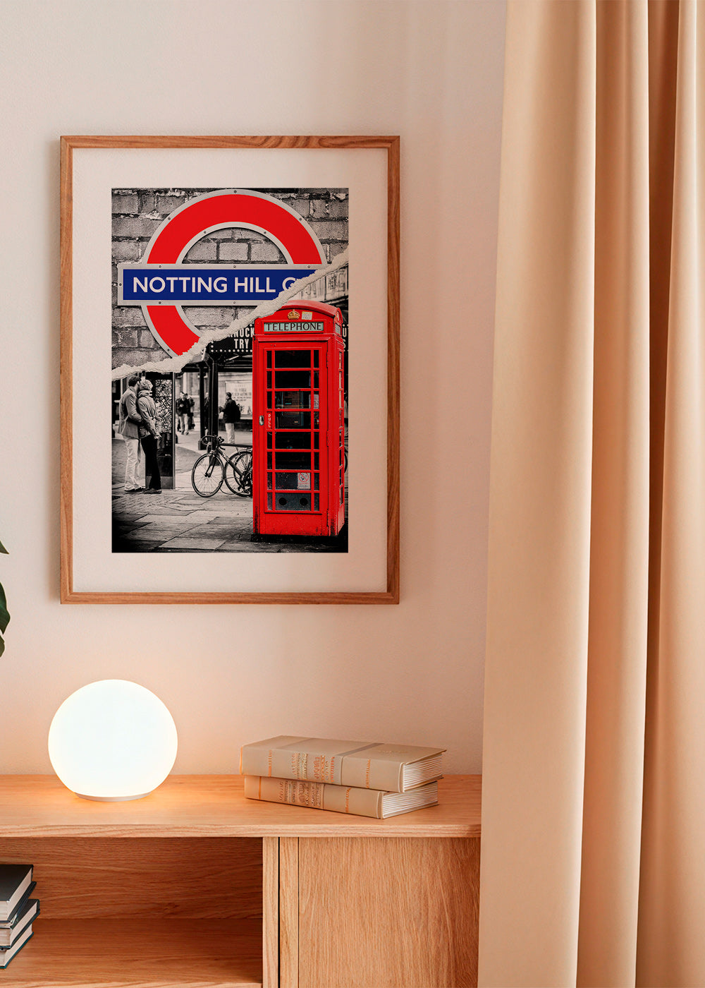 Keuken kunst? Stadskunst met rode telefooncel Notting Hill – Product2