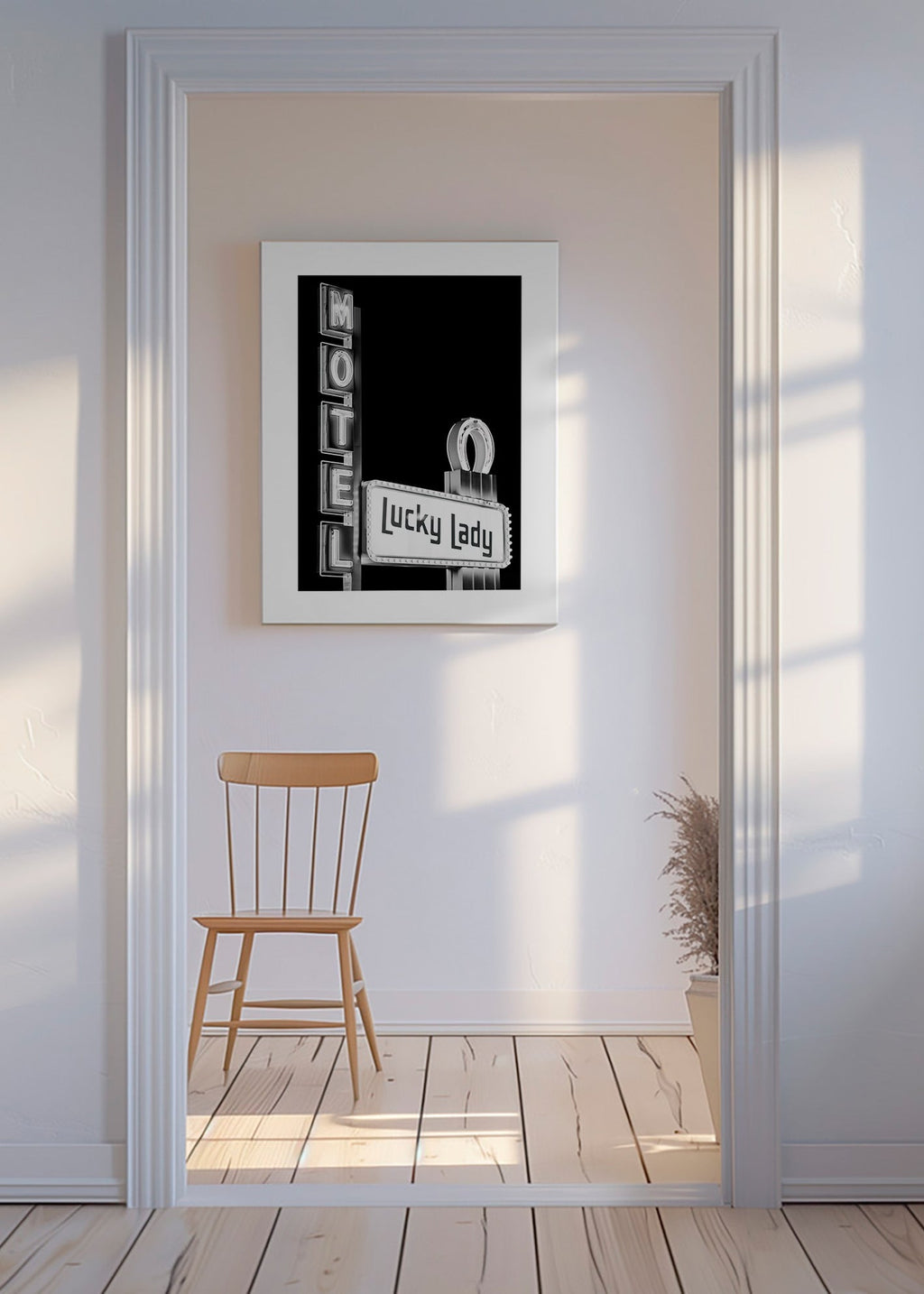 Photographie enseigne Lucky Lady du motel – Canvas