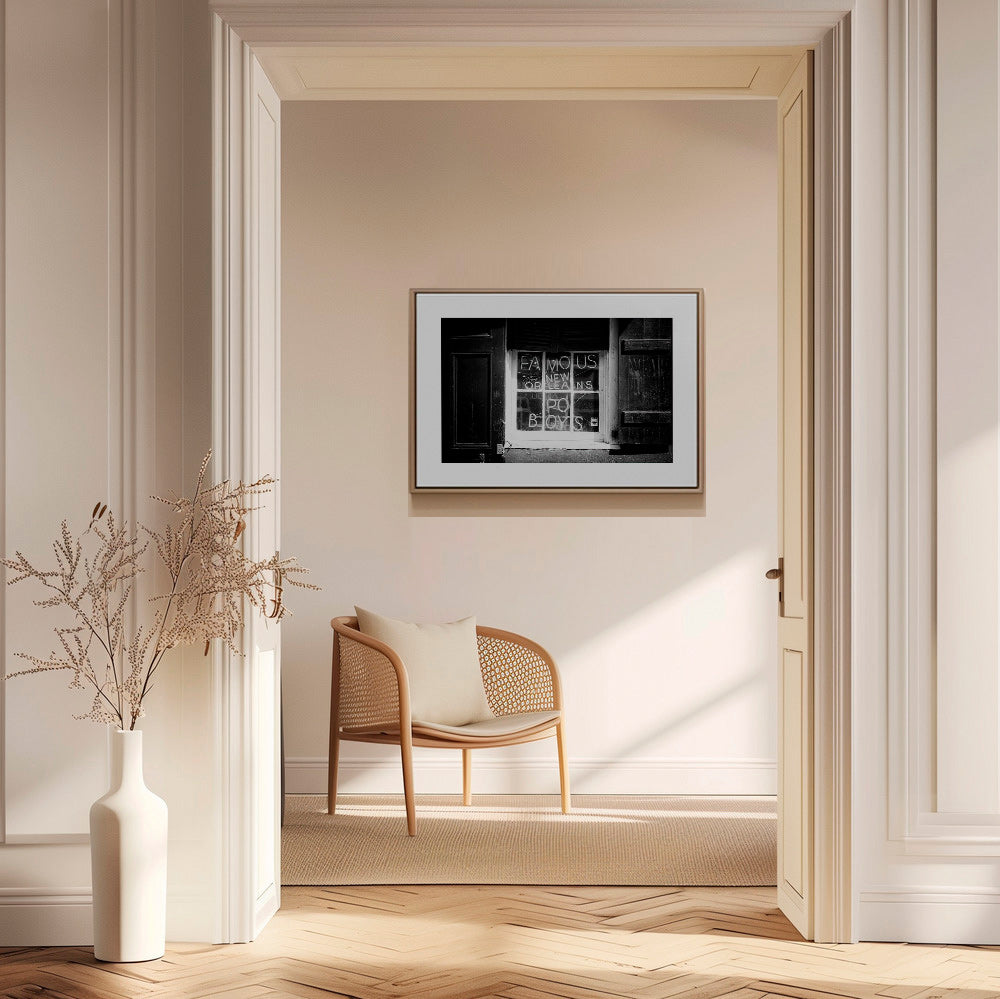 Küchenkunst: New Orleans Schild in Schwarzweiß – Canvas1