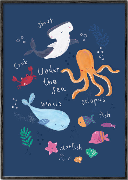 Kinderposter: octopus onder zee