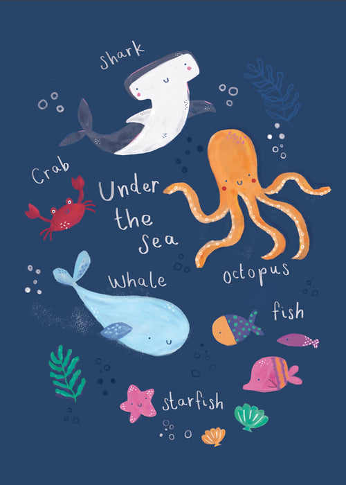Kinderposter: octopus onder zee