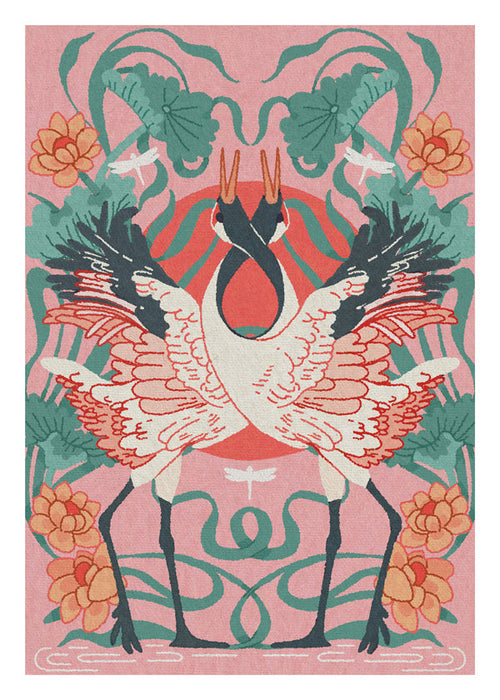 Dieren poster kraanvogels in symmetrie