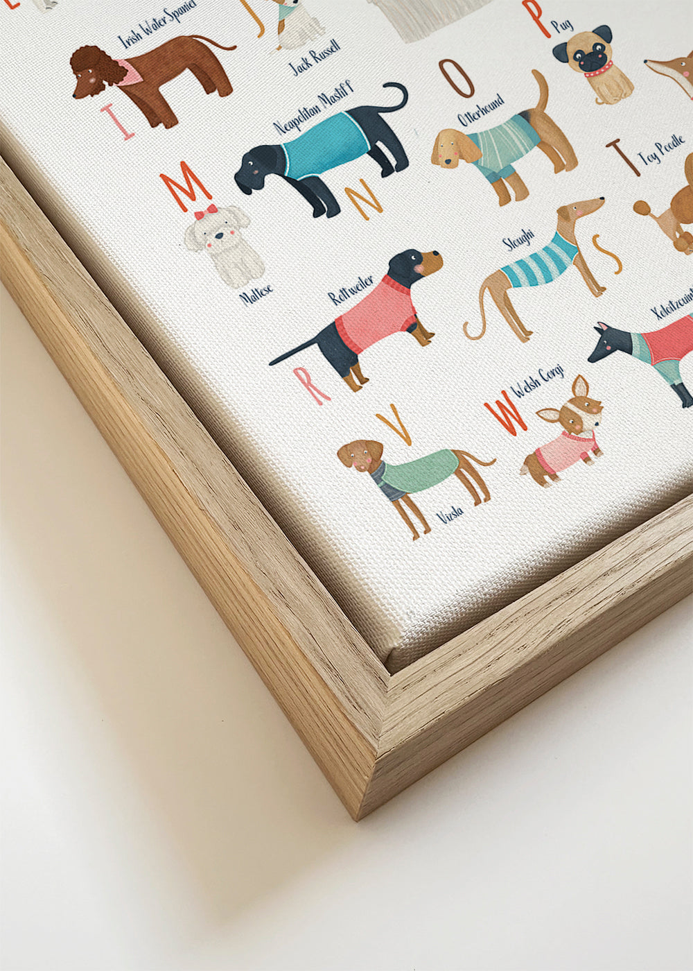 Illustratie alfabet met honden