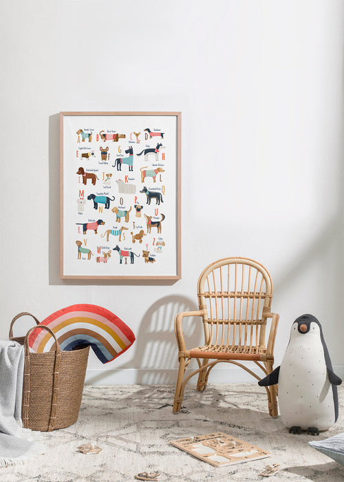 Illustratie alfabet met honden
