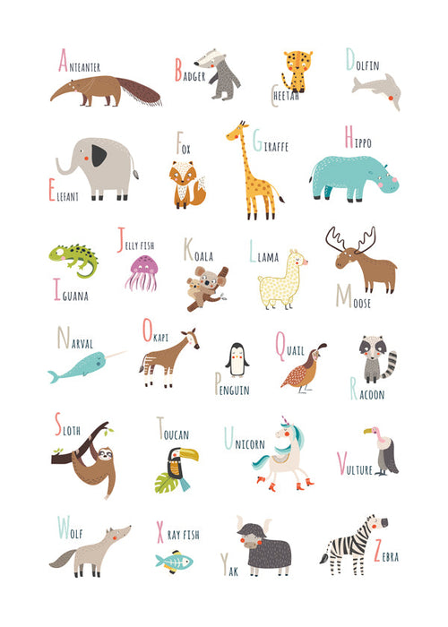 Alfabet dieren print voor kinderen