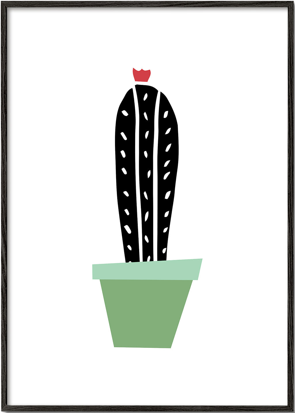 Botanische poster: minimalistische cactus in pot