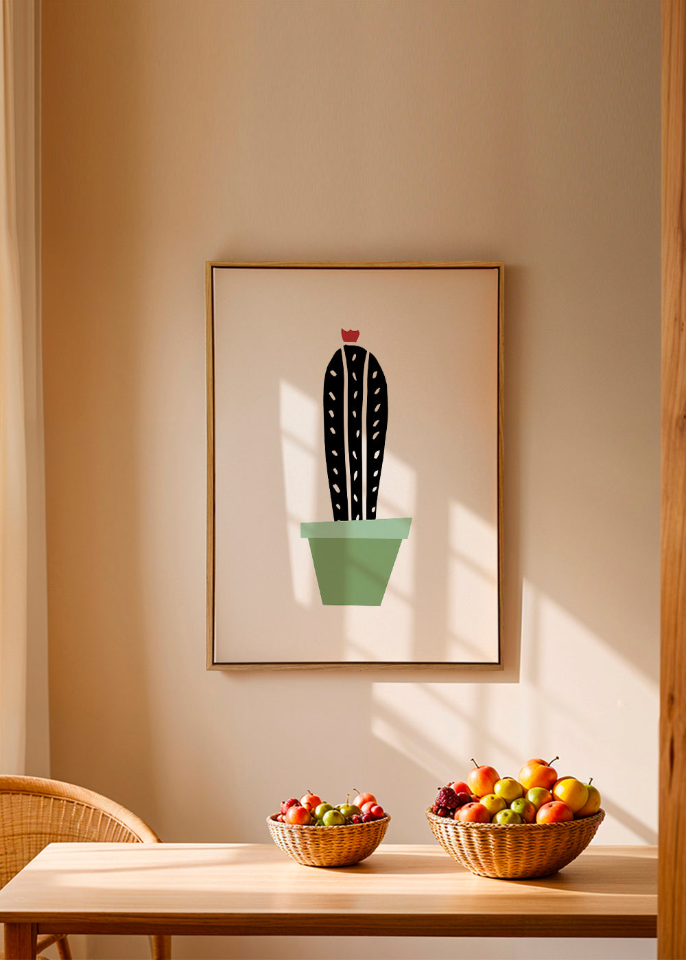 Botanische poster: minimalistische cactus in pot