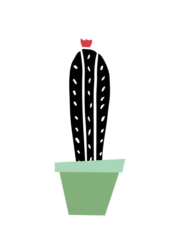 Botanische poster: minimalistische cactus in pot
