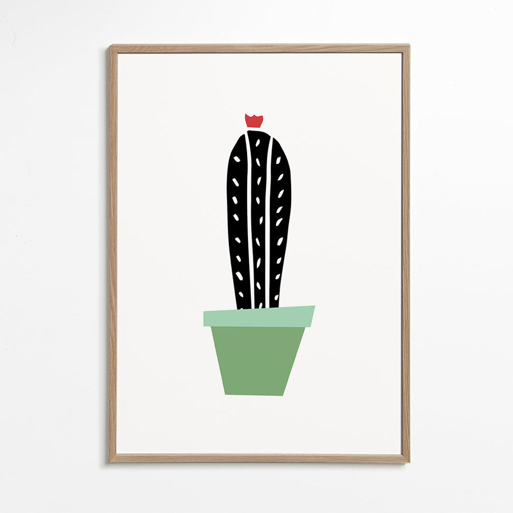 Botanische poster: minimalistische cactus in pot