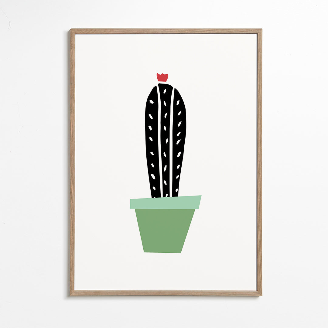 Botanische poster: minimalistische cactus in pot
