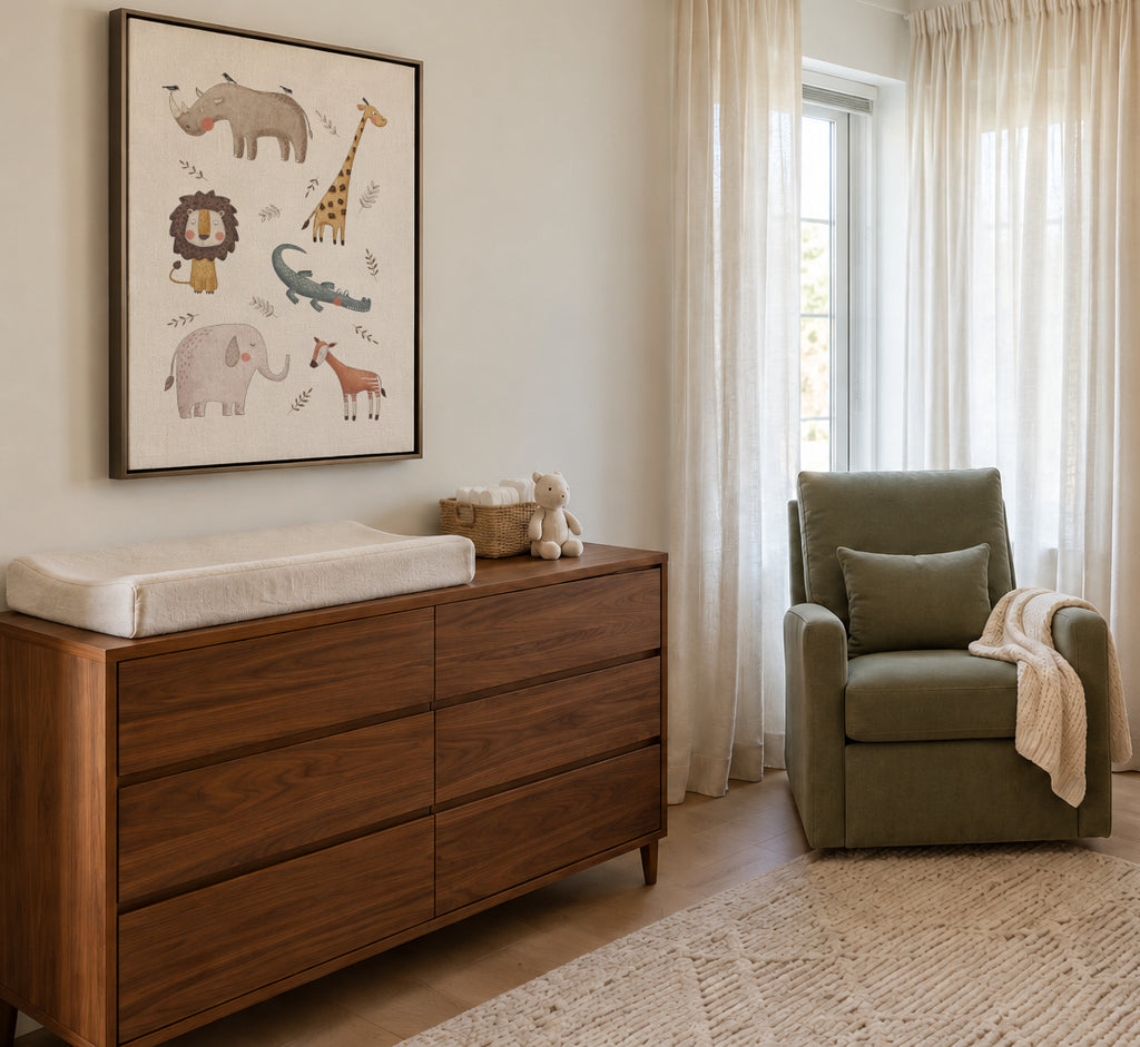 Safari animals - Framed canvas in an interior