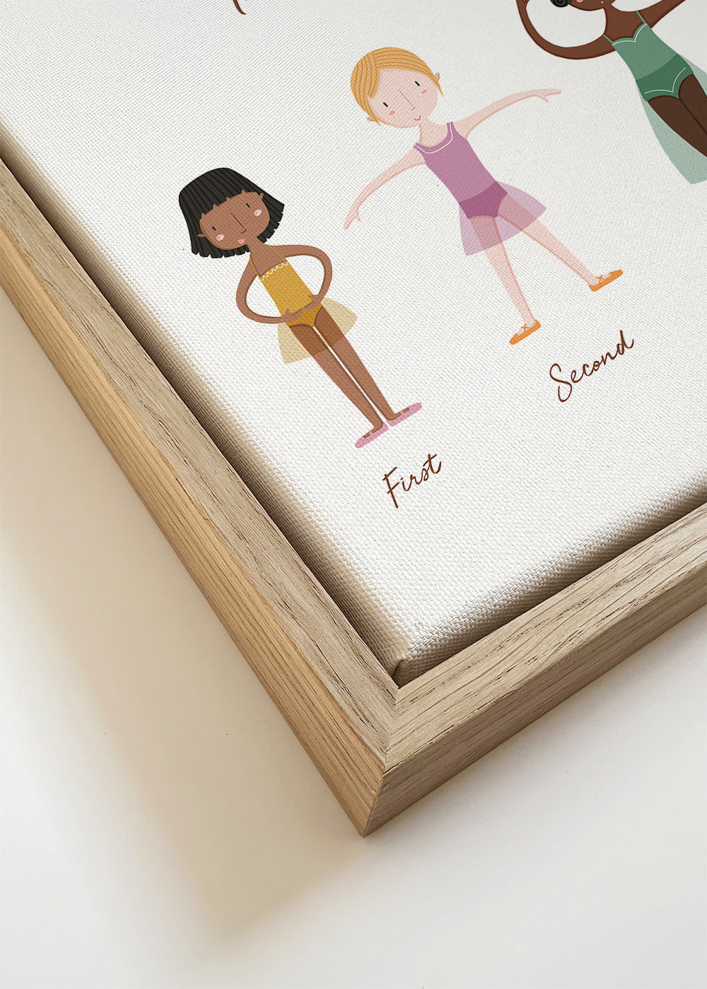 Kinderprint: vijf balletposities speelse illustratie