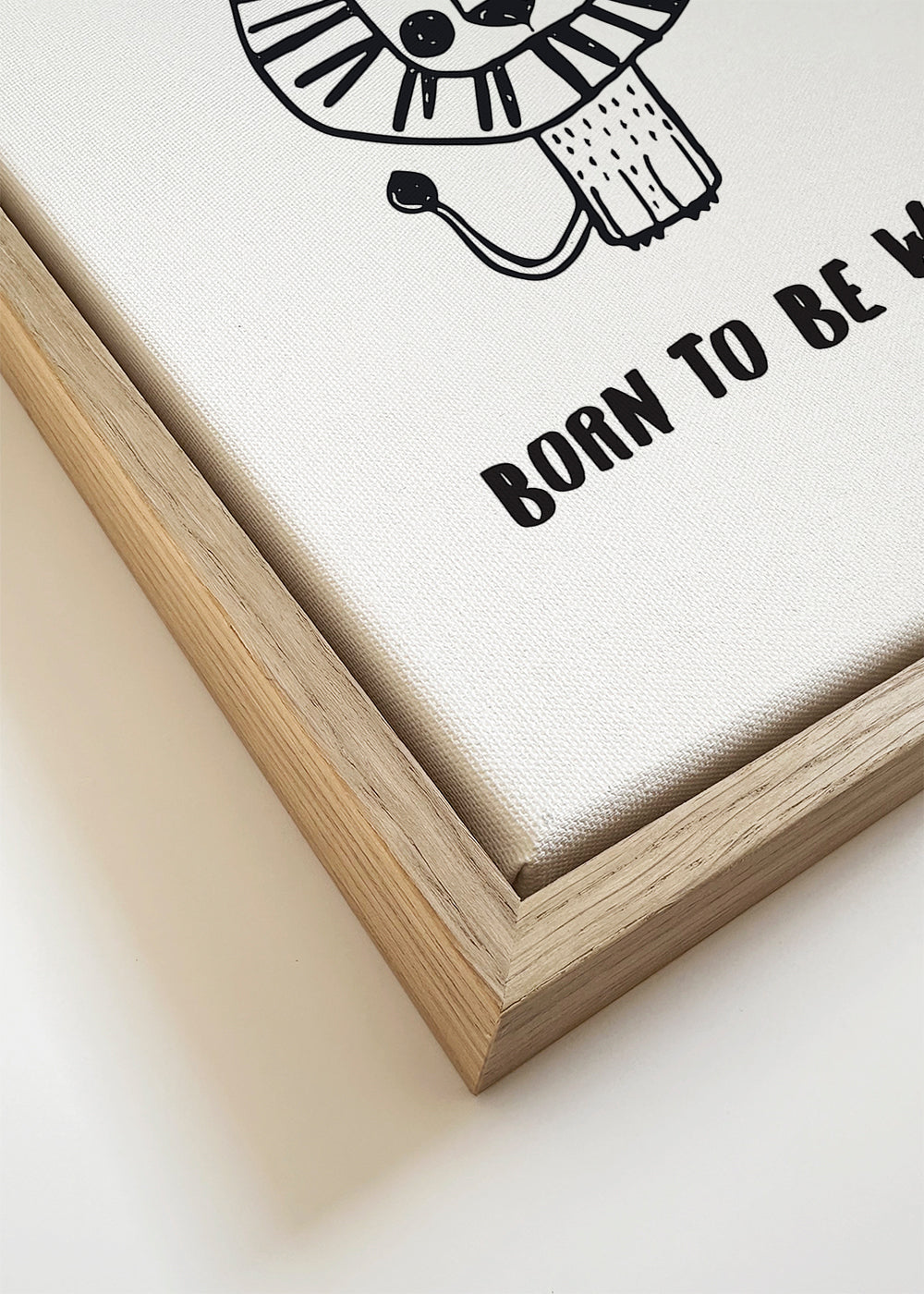 Leeuw illustratie minimal 'Born to be wild'
