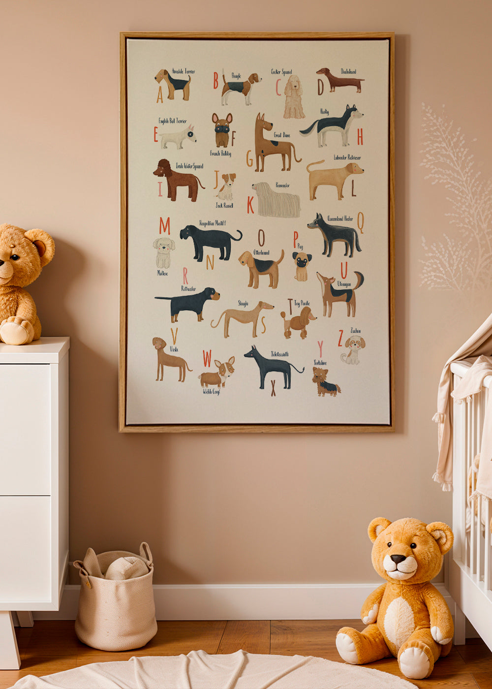 Kinderposter Hondenalfabet illustraties