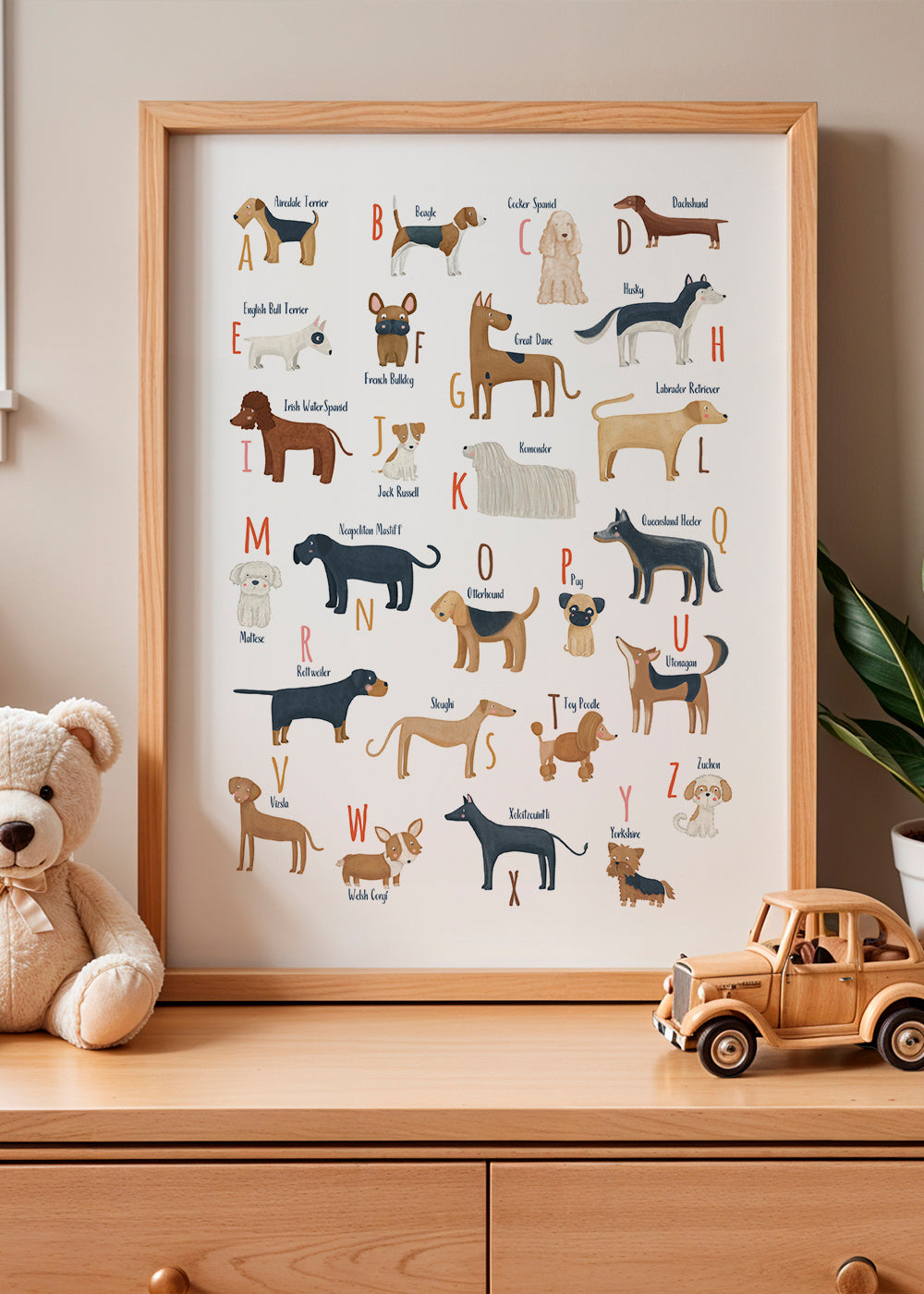 Kinderposter Hondenalfabet illustraties
