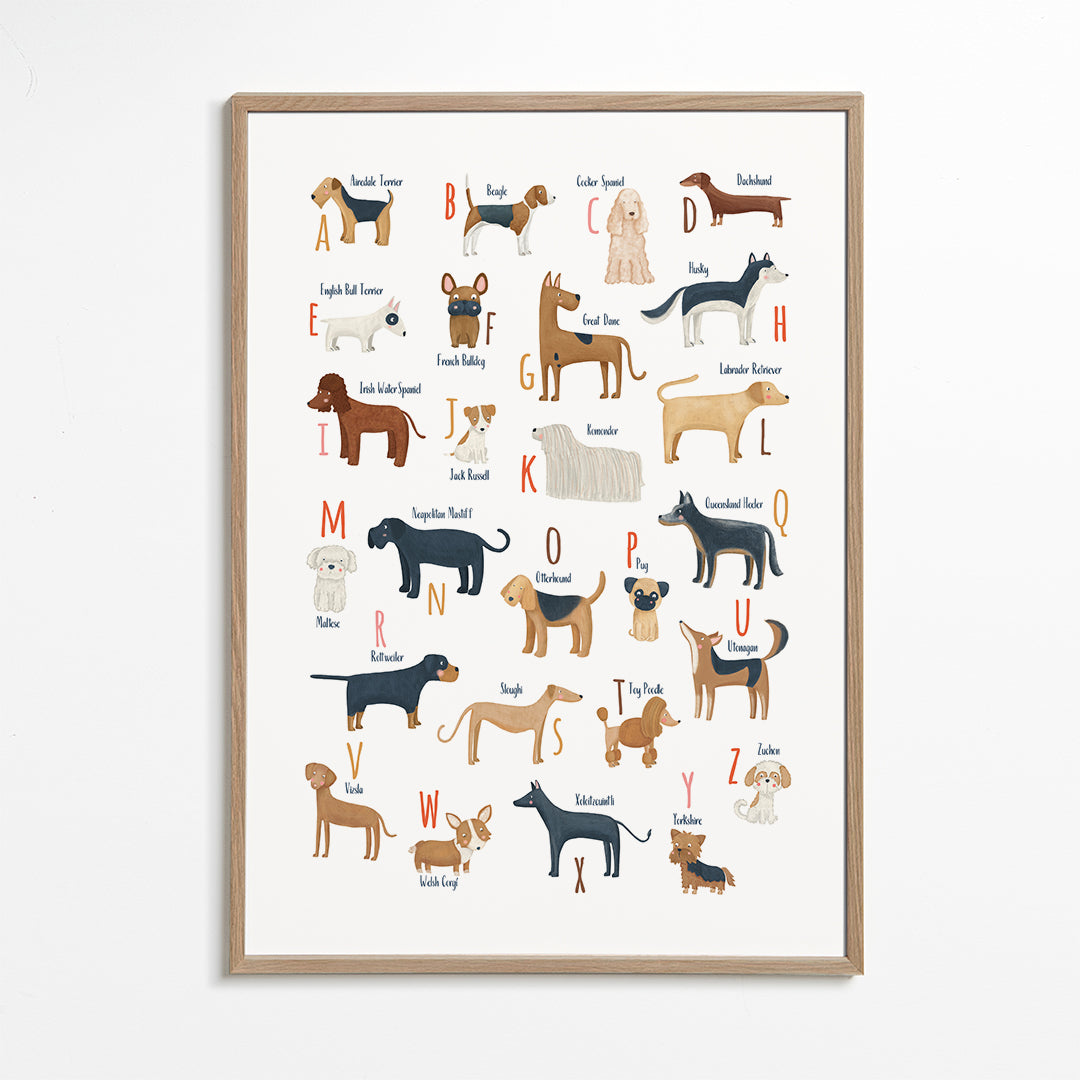 Kinderposter Hondenalfabet illustraties