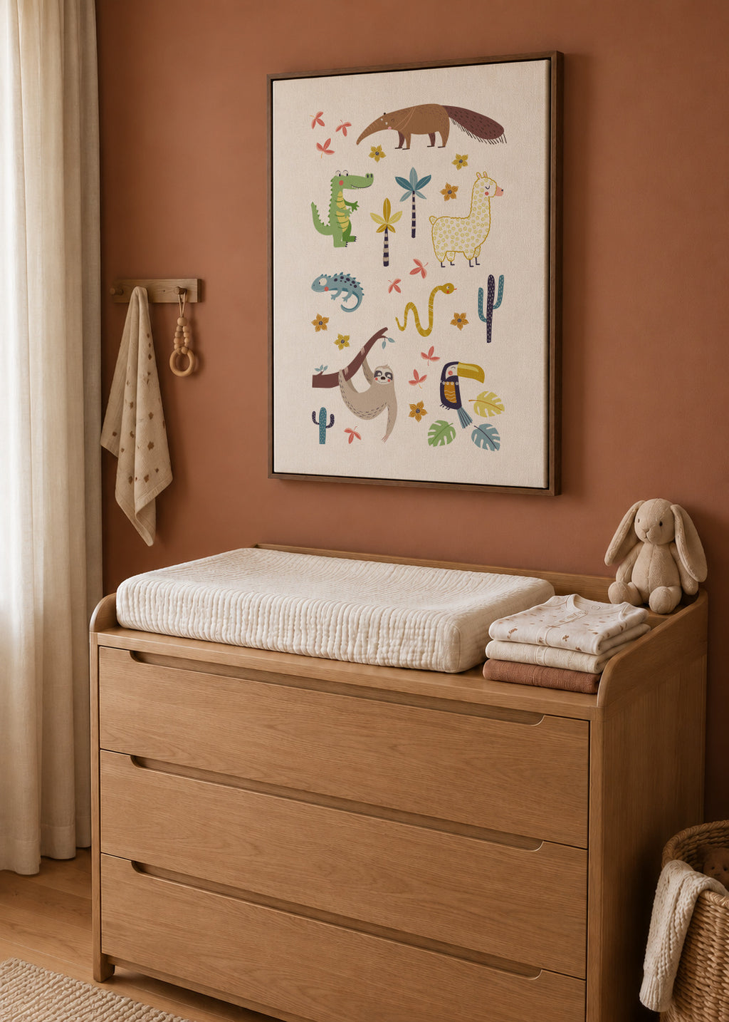 Southamerican animals - Framed canvas in an interior