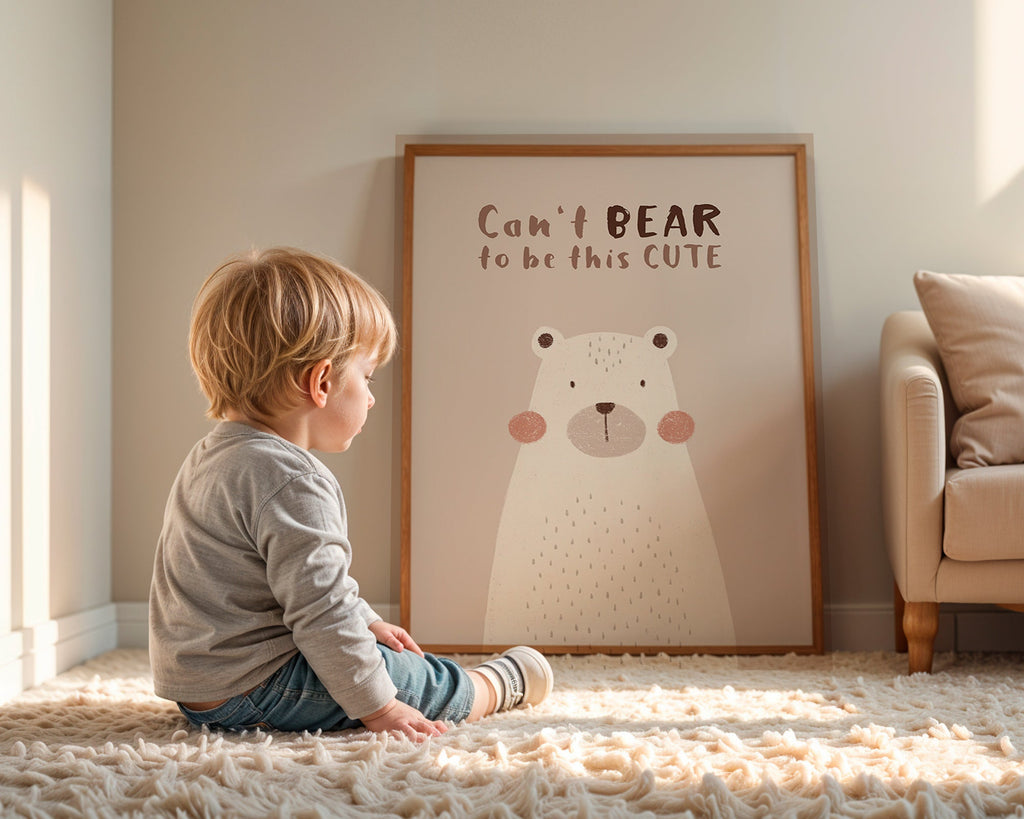 Impression enfant : ours beige mignon