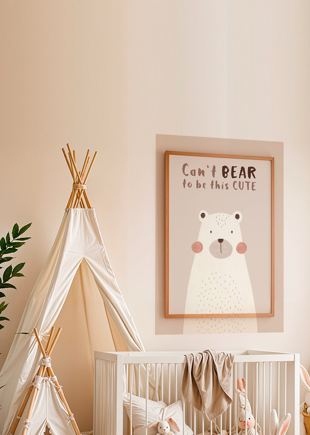 Impression enfant : ours beige mignon