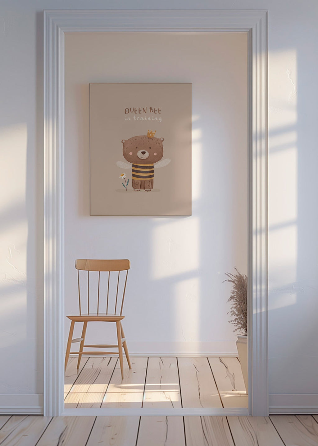 Kinderposter Bär als Bienenkönigin