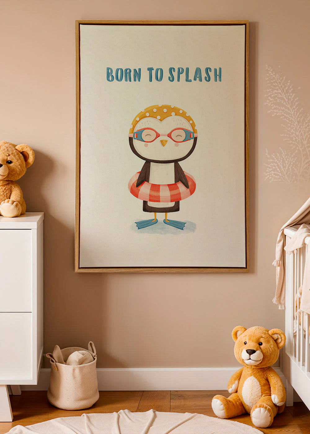 Kinderposter: vrolijke pinguïn