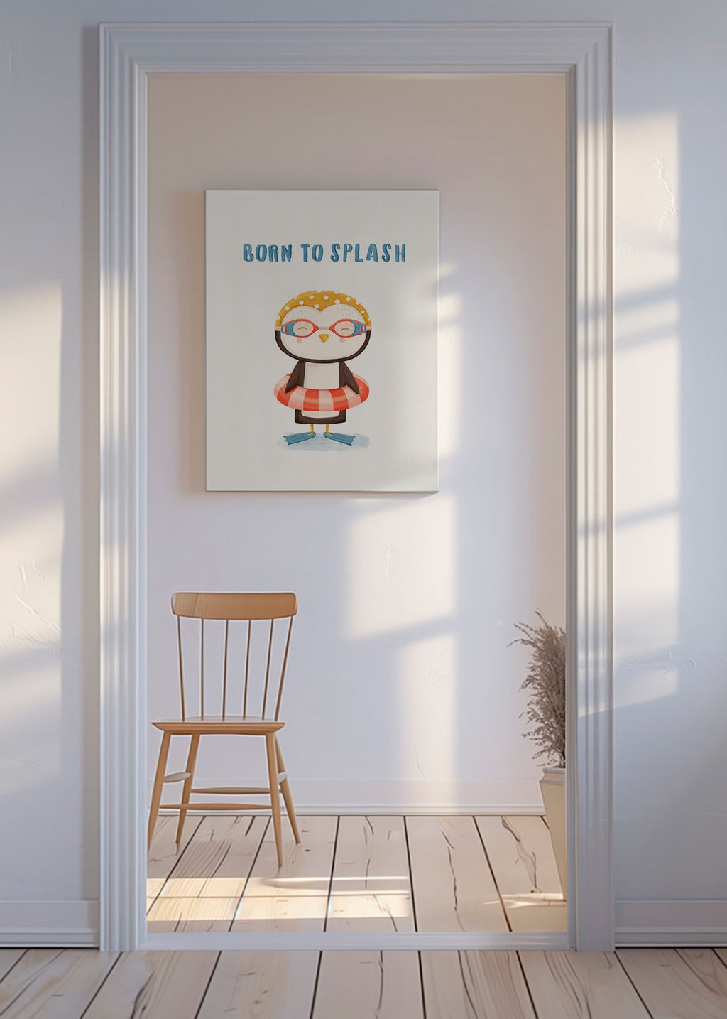 Kinderposter: vrolijke pinguïn