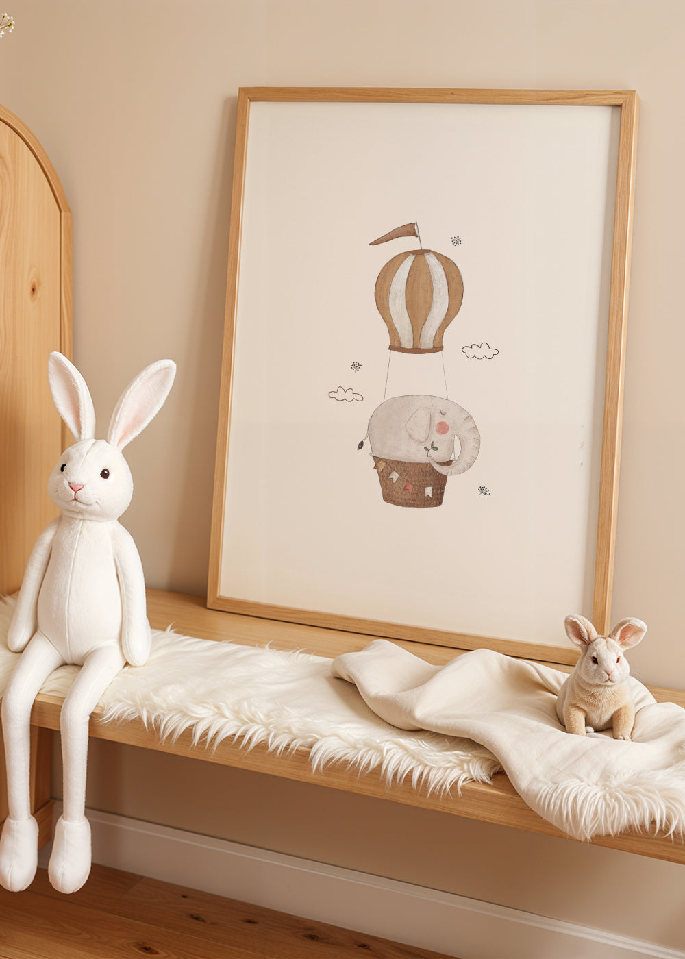 Balloon Elephant - Framed poster in an interior